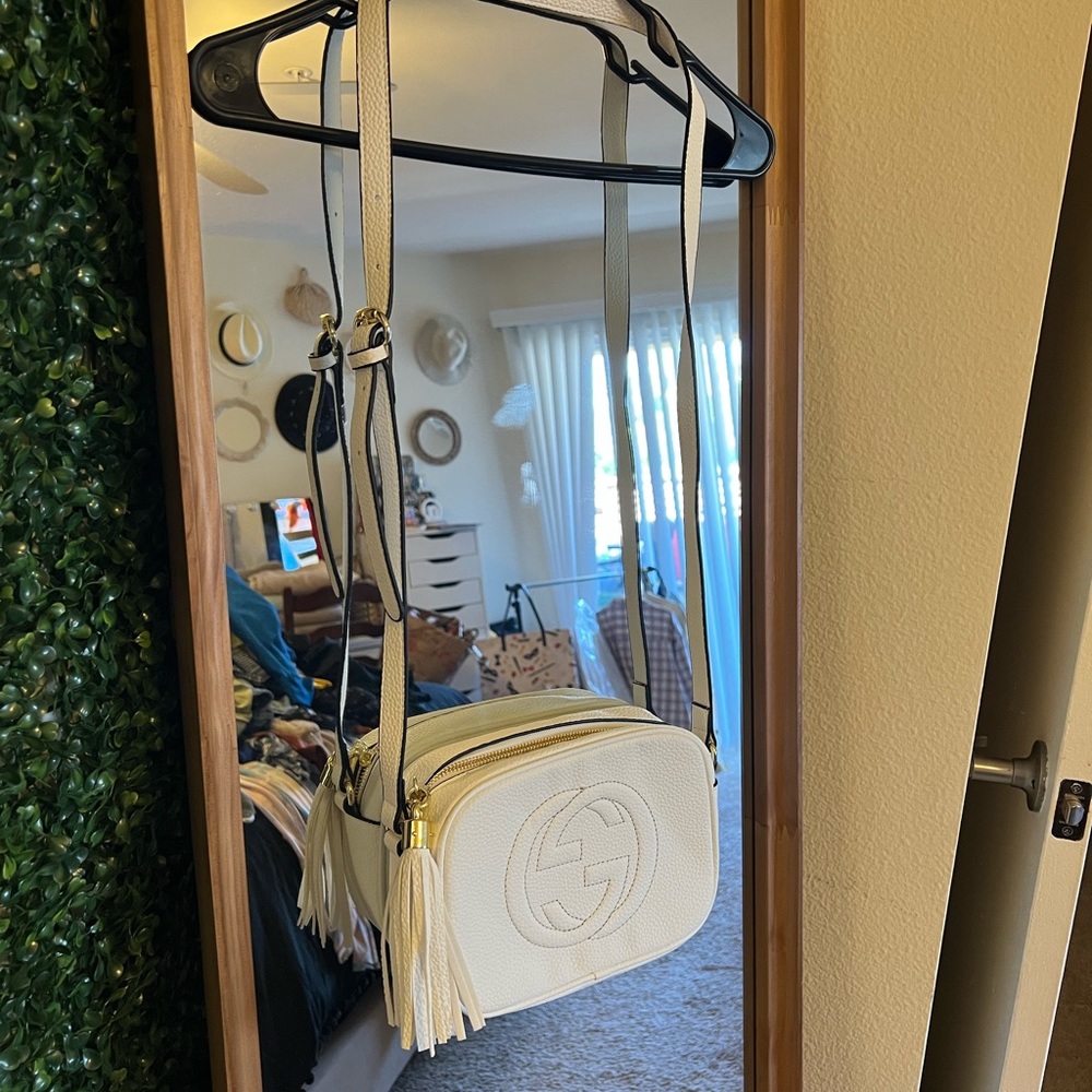 Chic Cream Crossbody Bag with Tassels